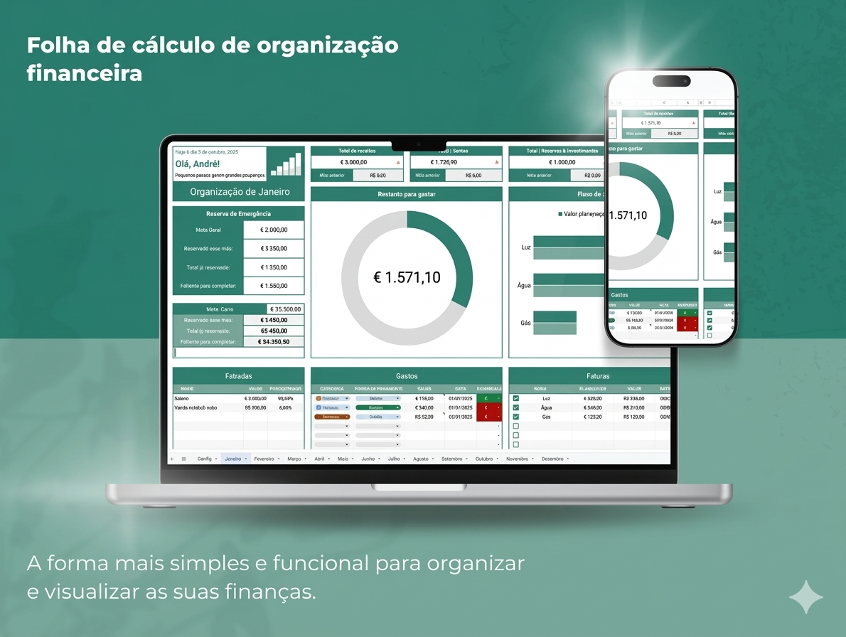 Planilha de Gestão Financeira — Mockup