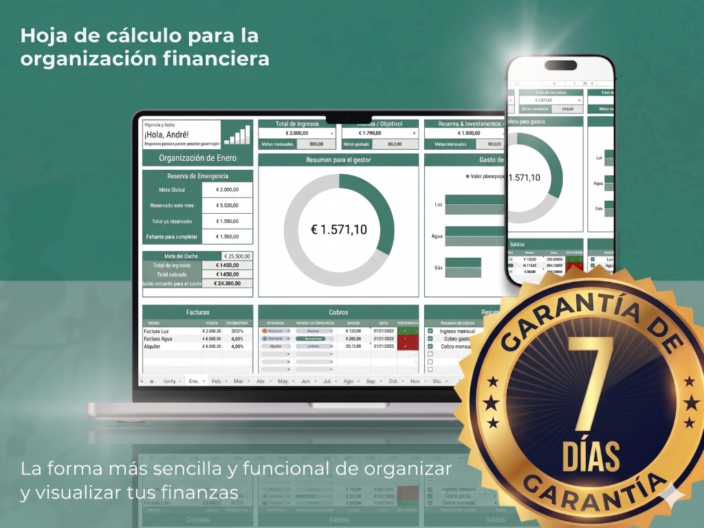 Mockup de la Plantilla de Gestión Financiera